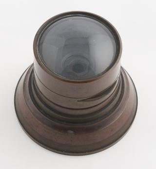Wide-angle bronze mounted Globe camera lens made by C.C. Harrison and J. Schnitzer of New York