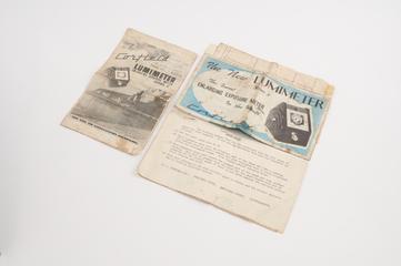 Instructions for exposure meter, by K.G. Corfield