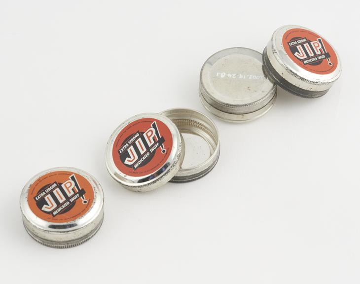 Group of four Jip Snuff Ltd ti