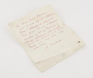 Letter from Mrs Satchwell