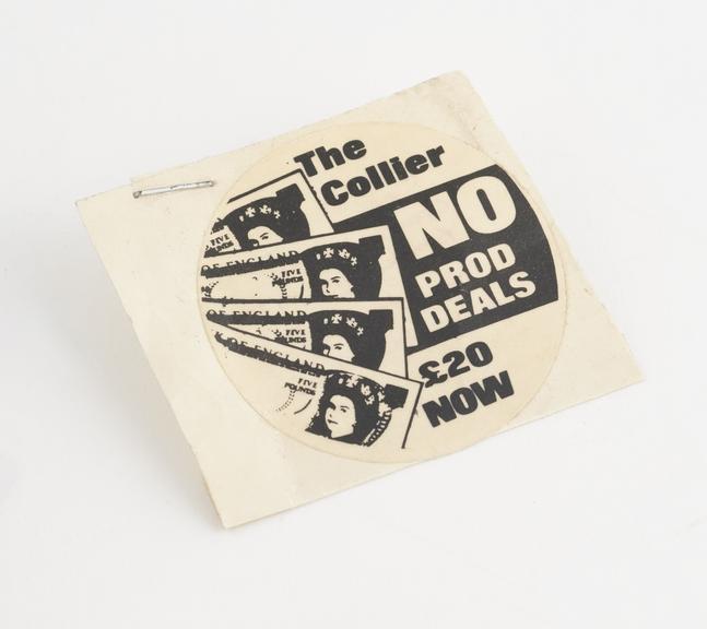 Miner's protest sticker