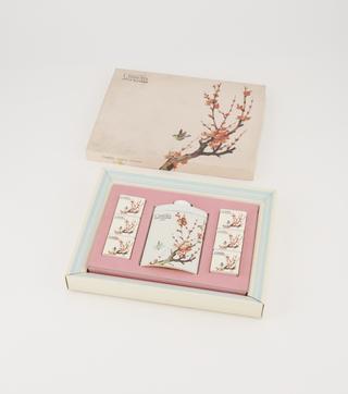 Cussons Apple Blossom gift set containing 99g tin of Apple Blossom scented talc