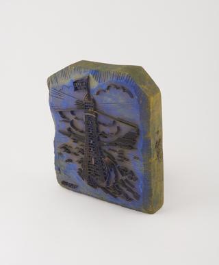 Textile printing block.