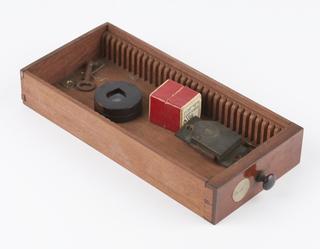 Drawer with microscope accessories