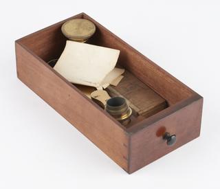 Drawer with microscope accessories