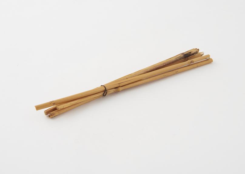 Sulphur-matches (length 5 3/4 ins) of oat-straw; from Dunmow