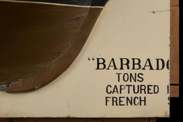 Half block model of "Barbadoes" captured 1804