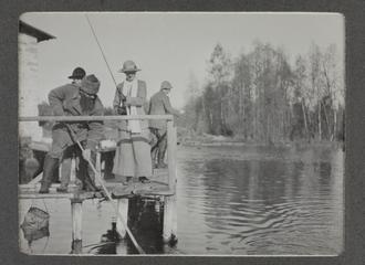 Landing a Fish at the Lower Mill