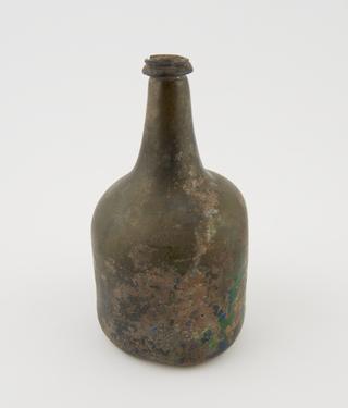 Early wine bottle, about 1740