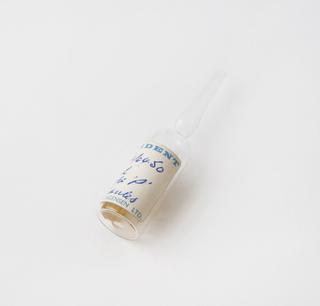 One of a collection of glass ampoules, 1968.