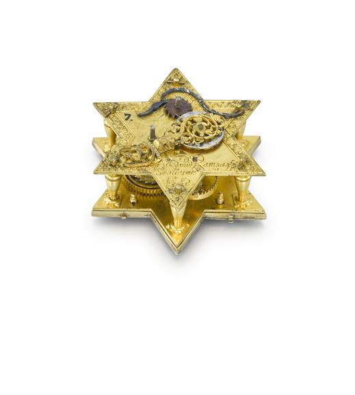Silver star-shaped verge watch by David Ramsay