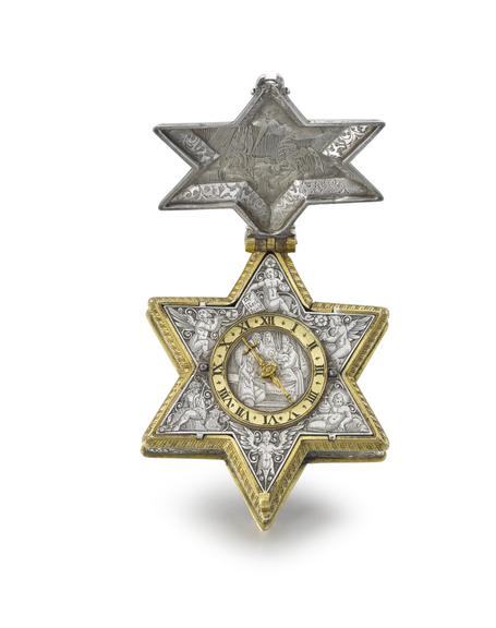 Silver star-shaped verge watch by David Ramsay