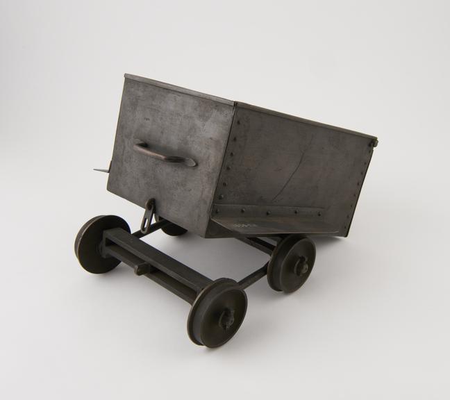 Model of end tipping colliery wagon