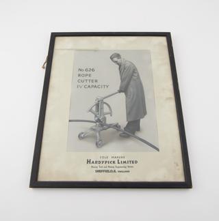 Glazed photograph of wire rope cutter
