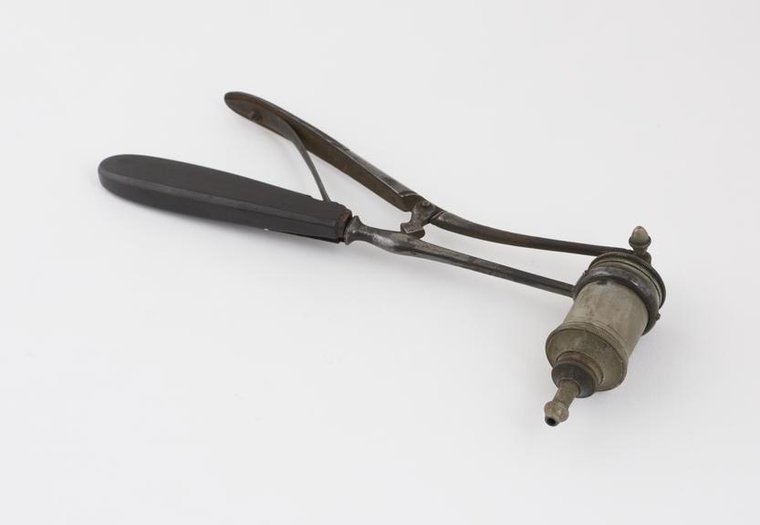 Syringe(?), steel and ebony, by Clare(?), European, 1801-1900