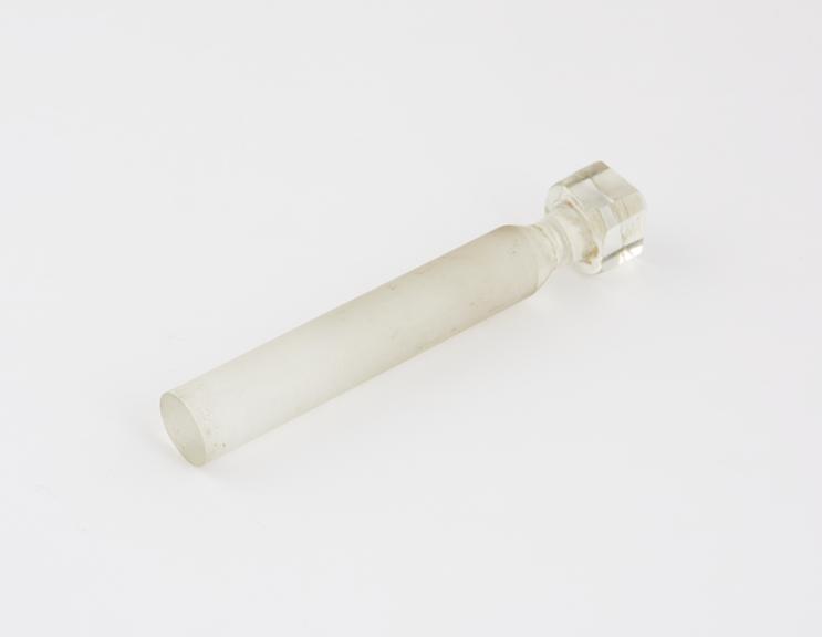 Plunger from all-glass syringe, probably English, 1880-1920