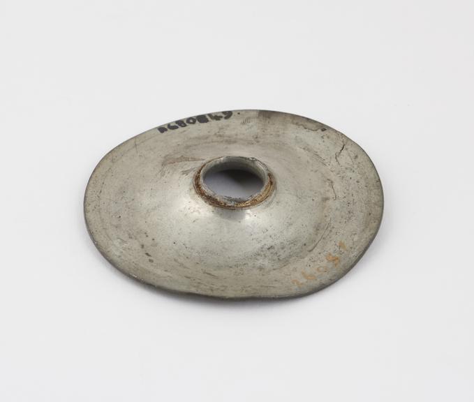 Pewter disc from pewter inhaler, European, 1900-1926