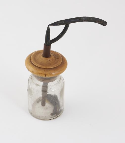 Glass atomizer, probably English, 1870-1920