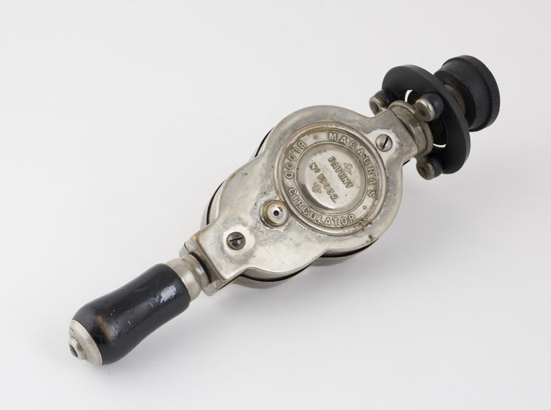 Mechanical massager, Dr Macaura's blood circulator, 1890-1910.