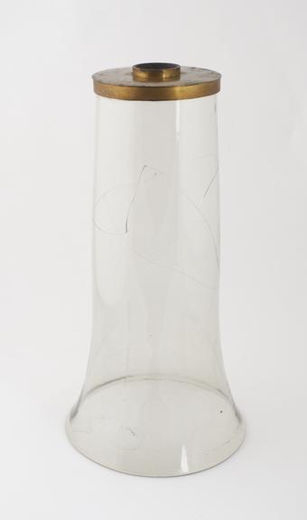 Large cylindrical vessel of clear glass, open at both ends