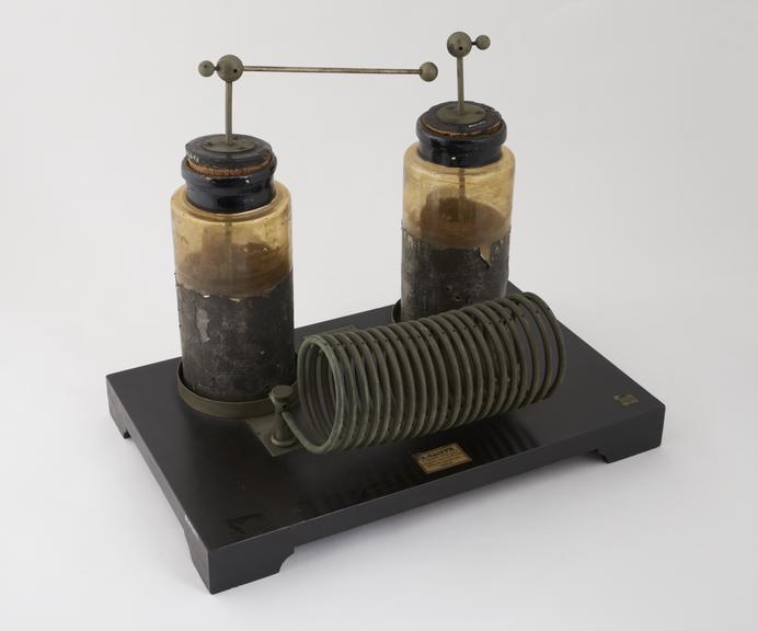 D'arsonval high frequency alternator, wooden base