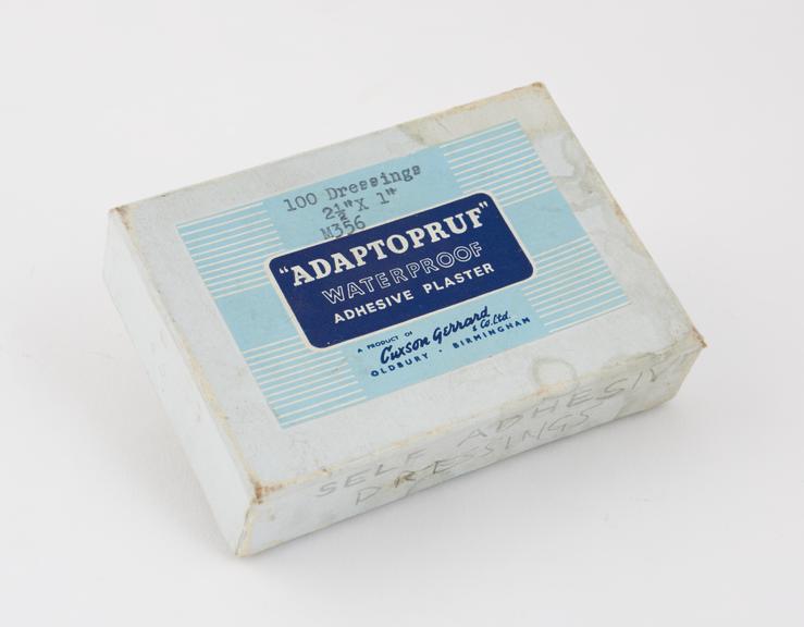 'Adaptopruf' waterproof adhesive plaster box containing a