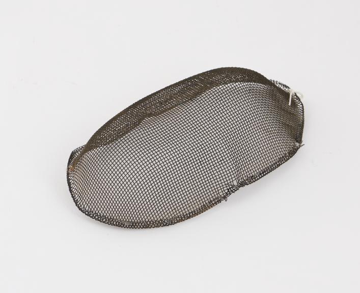 Part of face mask, metal gauze, European, 1915