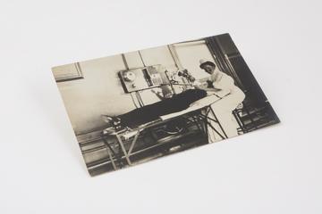 11 of 12 postcards showing Finsen and other light therapies at the London Hospital