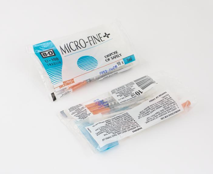 Two packets of B-D Micro-Fine + disposable 1ml sterile insulin