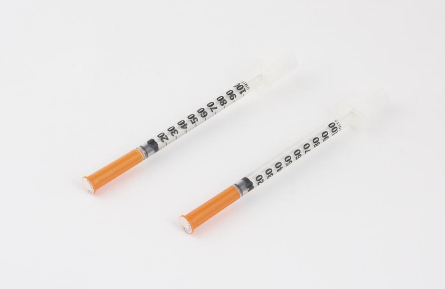 Two B-D Microfine IV 1ml syringes (29g x 1/2) for use with