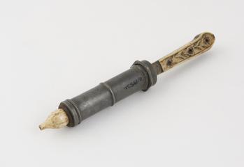 Pewter piston action syringe, no maker, 1700-1850