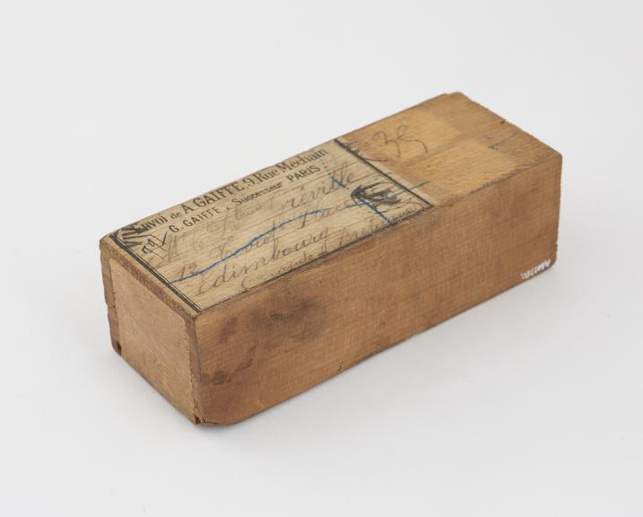 Small wooden box, to supply equipment by A