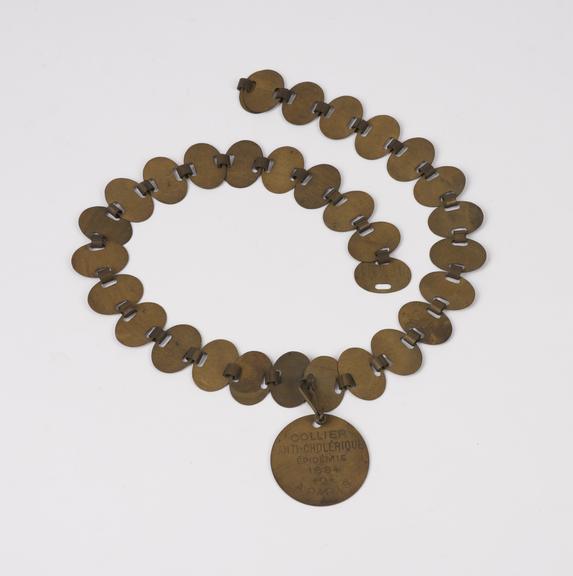 Necklace, possibly galvanic, sold as a cholera prophylactic