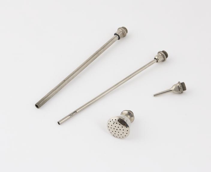 Four steel nozzle electrodes, European, 1890-1905