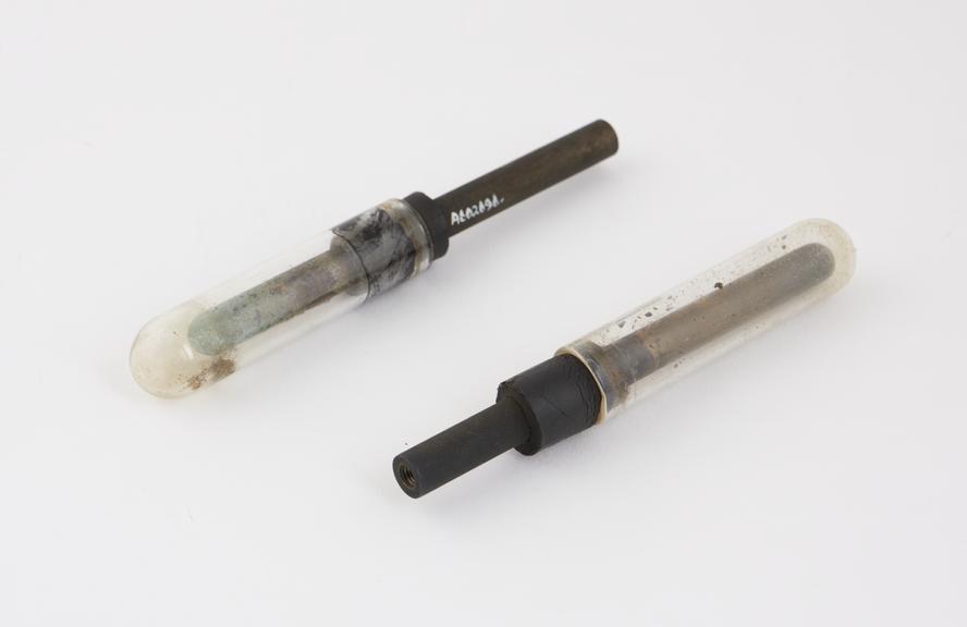 2 electrodes in test tubes, European, 1900-1910