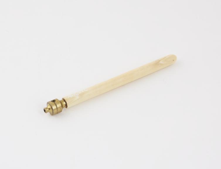 Electrode handle, brass and ivory, 19th century