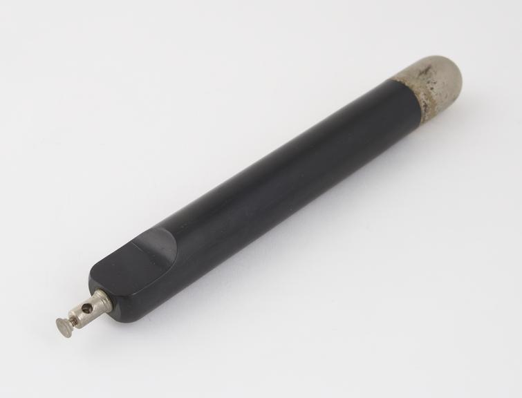 Rod-like electrode, vulcanite with metal end