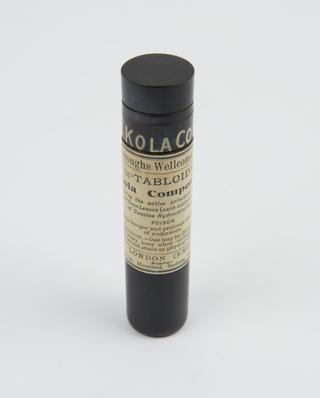 Empty tube of kola compound tablets