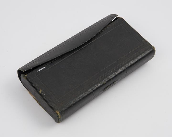 Black leather pocket dispensary belonging to Sir James Paget