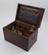 Mahogany medicine chest with 10 glass bottles