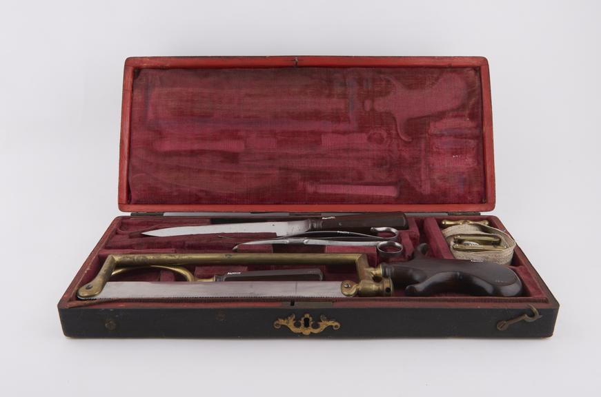 Amputation set, cased, by Evans, English