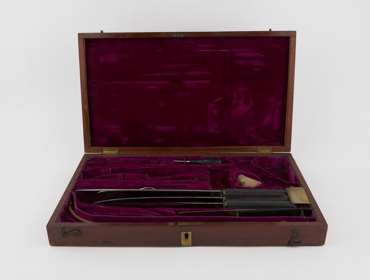 Amputation set, cased, probably 19th century