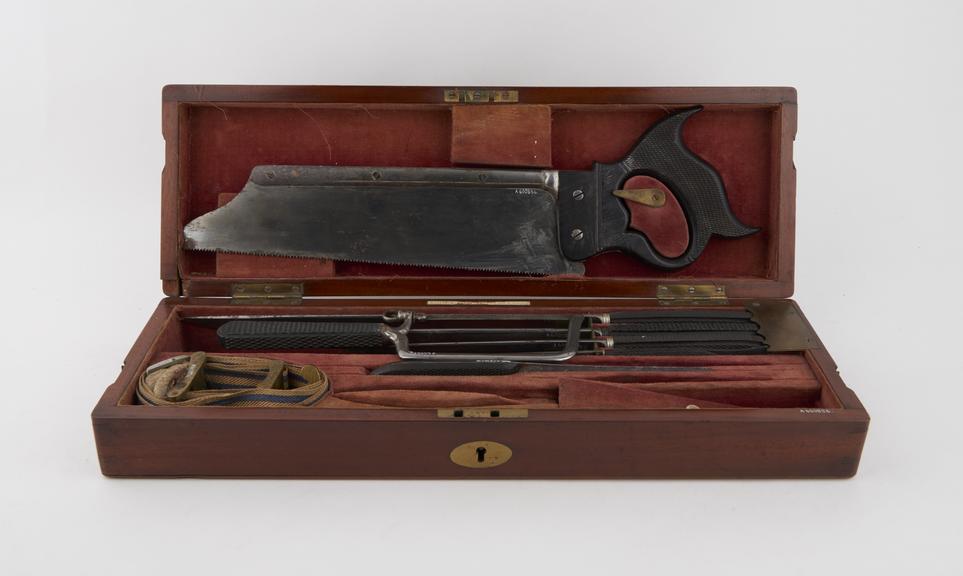 Amputation set, cased, by Millikin, English, 19th century