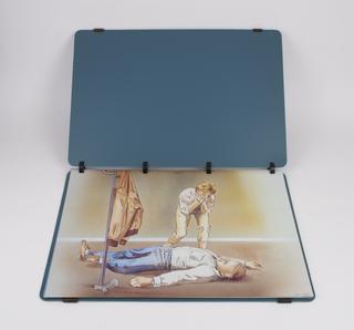 Flip chart from cardboard case containing materials for Heartstart Training Programme