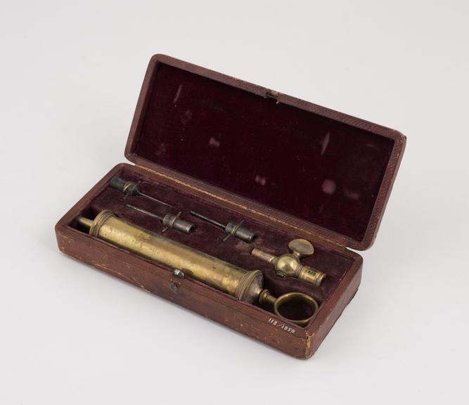 Anatomical syringe, plated brass