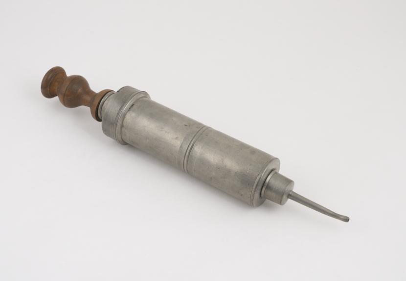 Pewter enema syringe piston action, 18th or 19th century