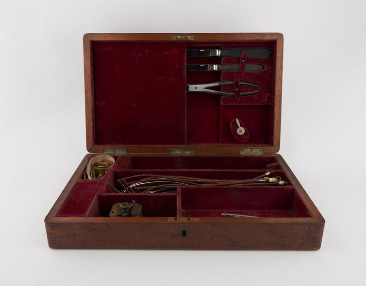 Surgical instrument set in case, manufactured by W