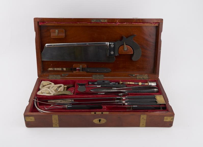 Surgical instrument set, cased, by Maw, Son and Thompson