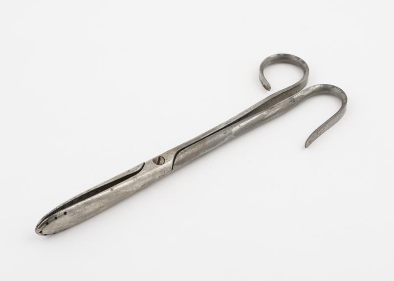 Lithotomy forceps, steel, probably British, 19th century