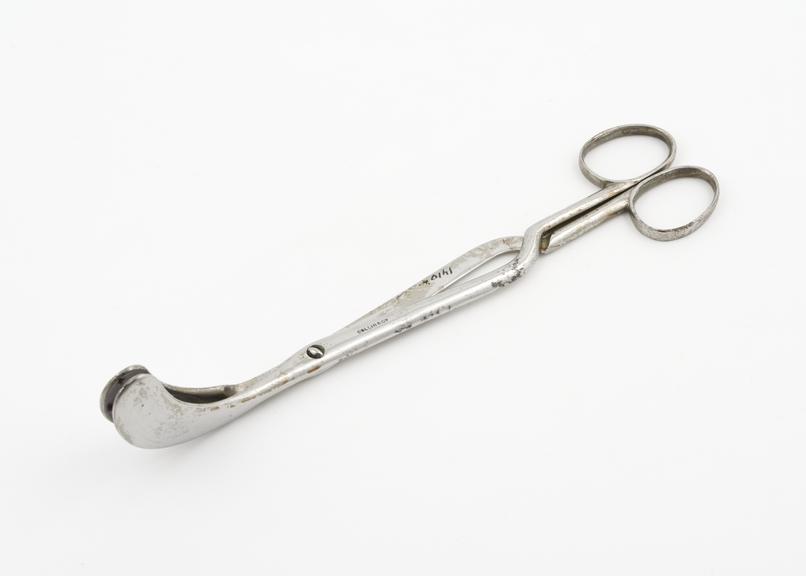 Curved lithotomy forceps, with detachable cross-action shanks